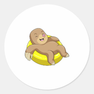 Adesivo Mole Nadando com Lifebuoy