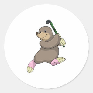 Adesivo Mole no Hockey com Taco de Hóquei