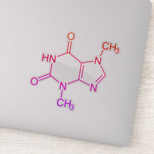 Adesivo Molécula Colorida de Teobromina de Chocolate (Detalhe)
