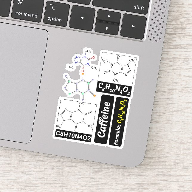 Adesivo Molécula de Cafeína (Química Café) Educação (Detalhe)