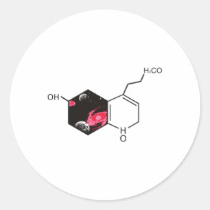 Adesivo Molécula química com vista espacial
