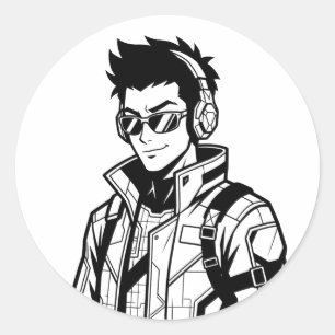 Adesivo Moletom com Gráfico de Personagem de Anime Cinemat