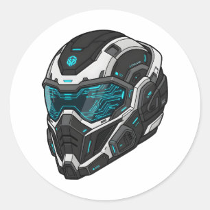 Adesivo Moletom Gráfico de Piloto de Mecha Cyberpunk Sci-F