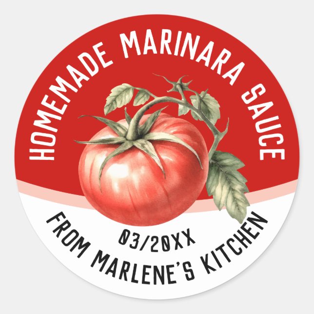 Adesivo Molho caseiro de marinara de tomate vermelho editá (Frente)