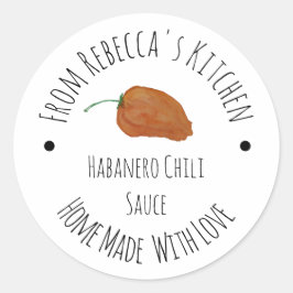 Adesivo Molho Caseiro de Pimenta Habanero Laranja
