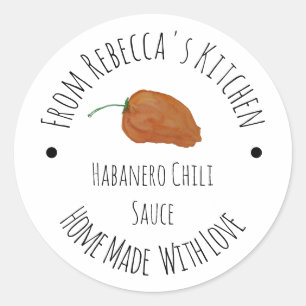 Adesivo Molho Caseiro de Pimenta Habanero Laranja