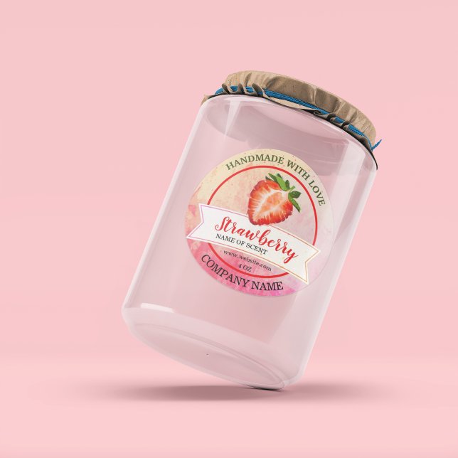 Adesivo Molho Clássico De Morango De Marmoreira Elegante,  (Criador carregado)