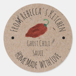 Adesivo Molho de Pimenta Ghost Caseira em Papel Kraft