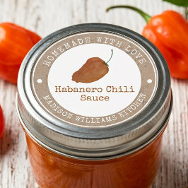 Adesivo Molho de Pimenta Habanero Caseiro | Pimenta Laranj