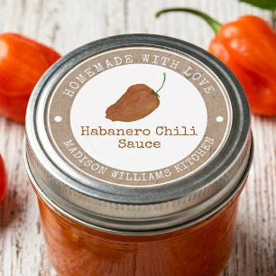 Adesivo Molho de Pimenta Habanero Caseiro Pimenta Laranj