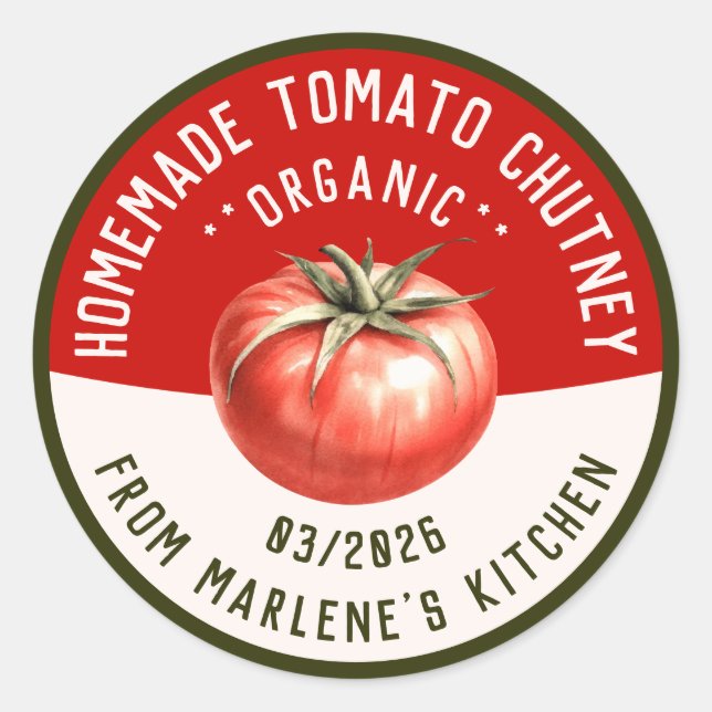 Adesivo Molho de tomate caseiro com duas cores (Frente)