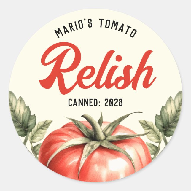 Adesivo Molho de tomate caseiro em estilo retrô para conse (Frente)