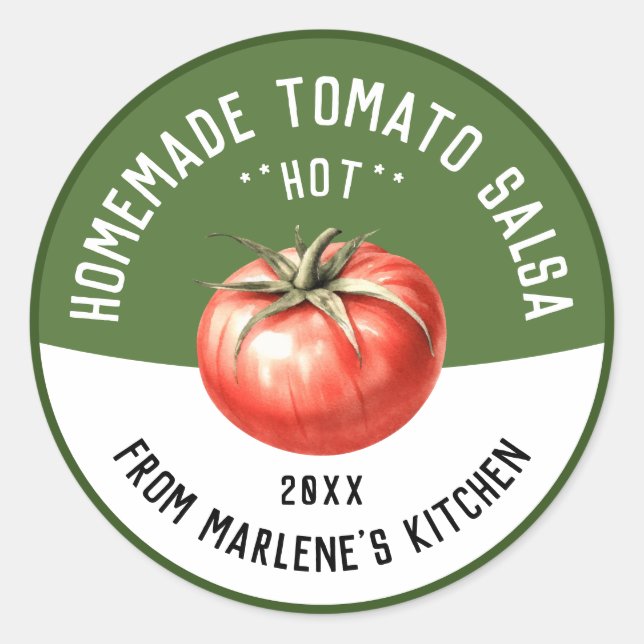 Adesivo Molho de Tomate Caseiro para receita de enlatament (Frente)