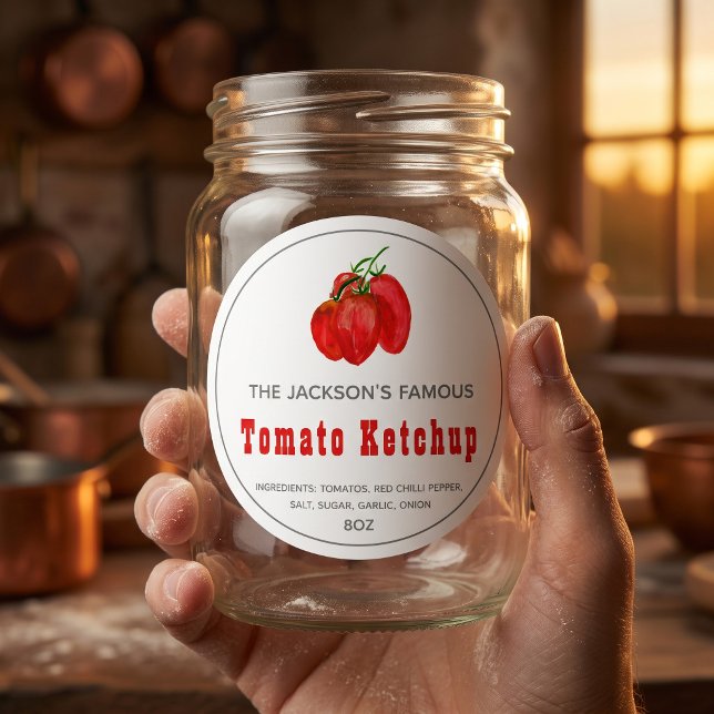 Adesivo Molho de Tomate Caseiro | Rótulo de Molho (Criador carregado)