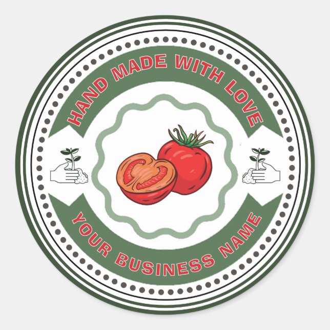 Adesivo Molho de Tomate Caseiro Rústico Clássico Ro (Frente)