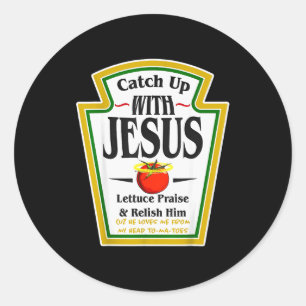 Adesivo Molho de Tomate com Jesus Piada Cristã Engraçada R