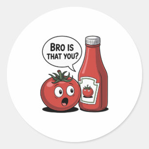 Adesivo Molho de Tomate Irmão É Você Pun de Alimentos Dia