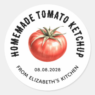 Adesivo Molho de tomate preservado com tomate de aguarela