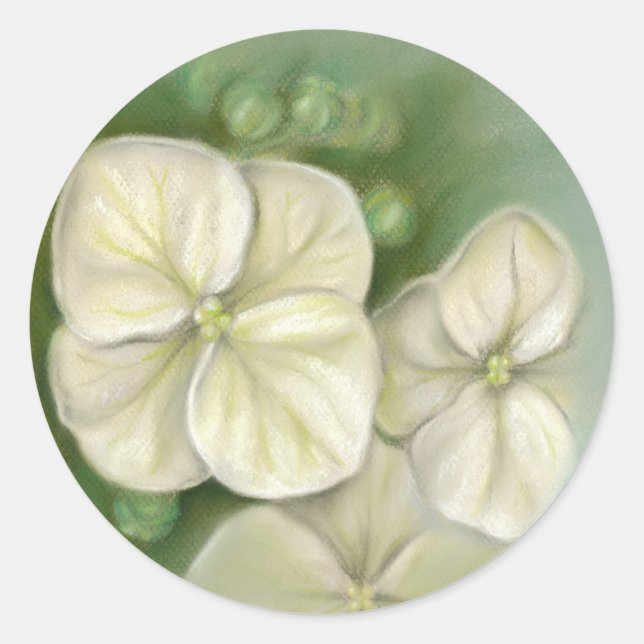 Adesivo Molho Pastel Branco Hydrangea Floral (Frente)