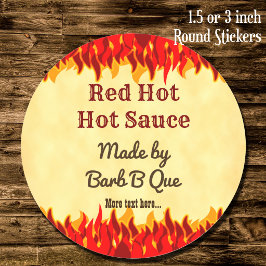 Adesivo Molho Picante BBQ Retro Personalizado Chamas Verme