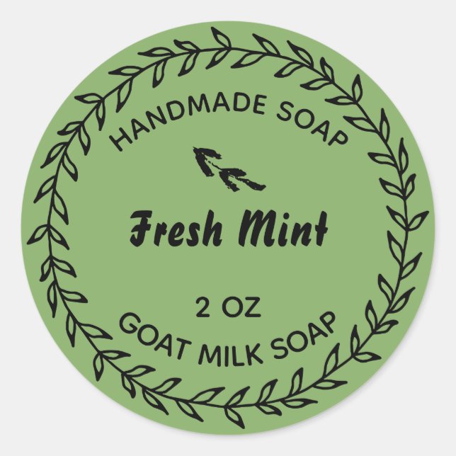 Adesivo Molho Russo do País de Sabão Caseiro Verde (Frente)