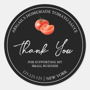 Adesivo Molho simples de tomate caseiro Obrigado Rótulo