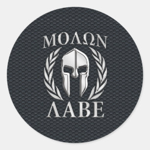 Adesivo Molon Labe Chrome Como Capacete Espartano em Grill
