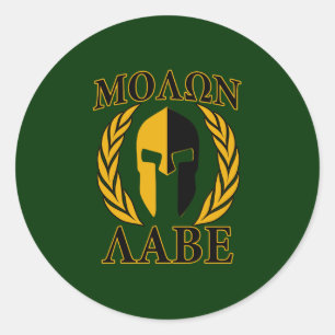 Adesivo Molon Labe Spartan Laurels sobre Floresta Verde