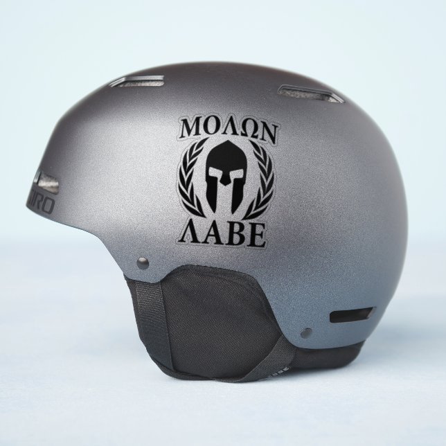 Adesivo Molon Labe Spartan Warrior Laurels Carbon Style (Lado do capacete)