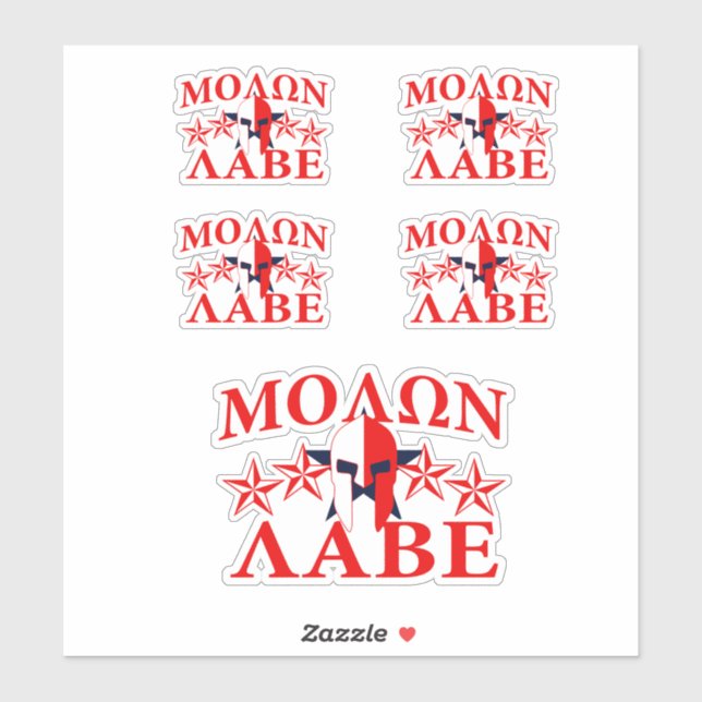 Adesivo Molon Labe Spartan Warrior Mask 5 estrelas Patriot (Folha)
