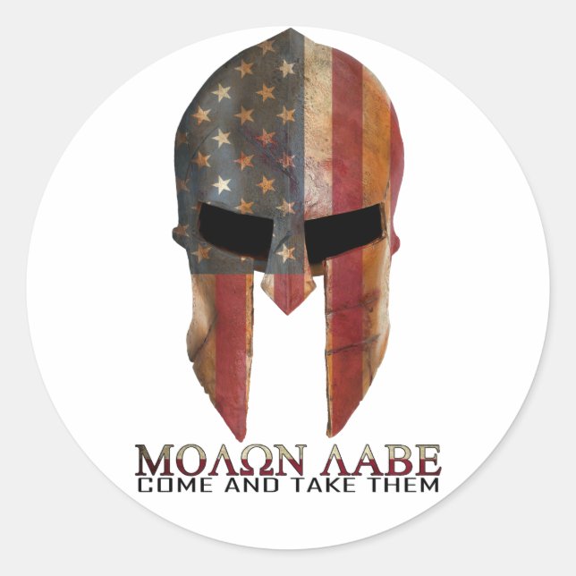 Adesivo Molon Labe - Venha e leve-os a EUA Spartan (Frente)