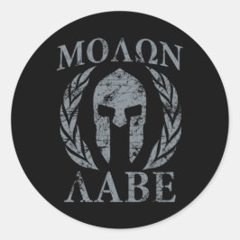 Adesivo Molon Labe Warrior Mask Laurels em Preto
