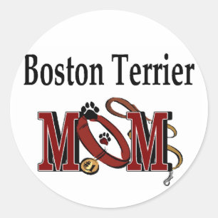 Adesivo MOM de Cão de Boston Terrier
