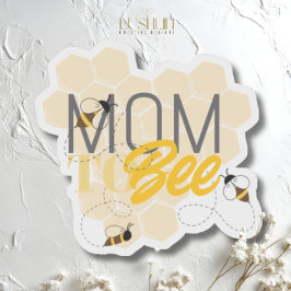 Adesivo Mom TO Be Bee Themed Yellow Honey Comb Babyshower