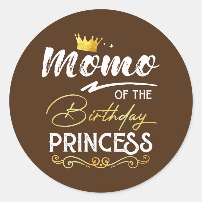 Adesivo Momo Da Família De Festas De Princesa De Aniversár (Frente)
