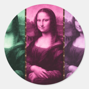 Adesivo Mona Lisa Animal Imprime Púrpura Rosa Verde