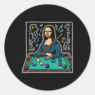 Adesivo Mona-lisa Billiards - Piscina Mona-lisa engraçada