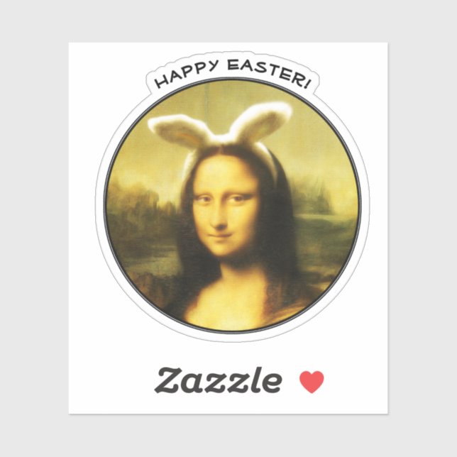 Adesivo Mona Lisa Bunny Ears Easter (Folha)