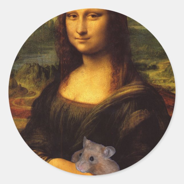 Adesivo Mona Lisa Com Hamster (Frente)