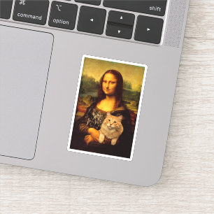 Adesivo Mona Lisa com um gato (pelo de gato) Amantes de ga