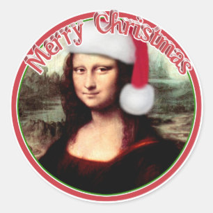 Adesivo Mona Lisa De Natal Com Papai Noel