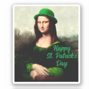 Adesivo Mona Lisa Dia de São Patrício Trevo