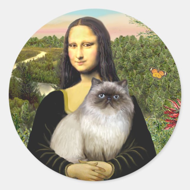 Adesivo Mona Lisa - gato himalaio 7 (Frente)