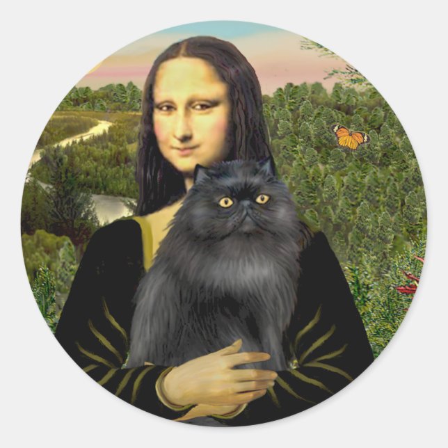 Adesivo Mona Lisa - Gato persa (preto) (Frente)