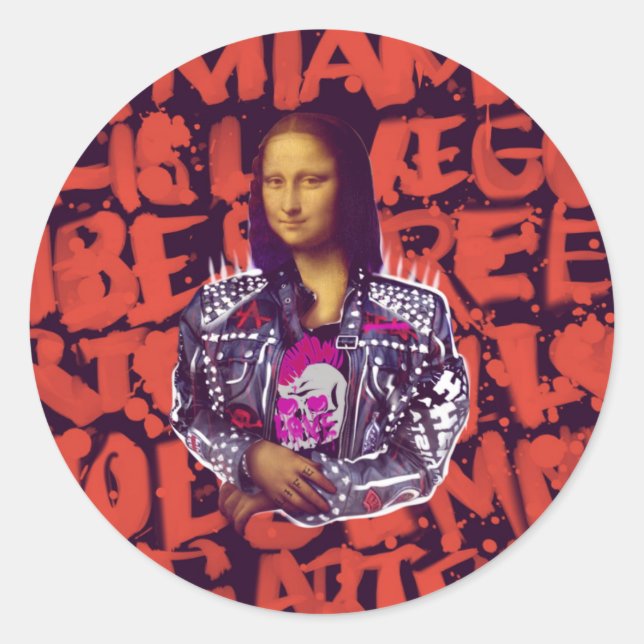 Adesivo Mona Lisa Punk Art (Frente)