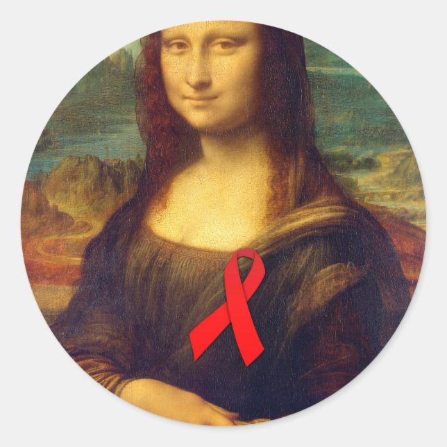 Adesivo Mona Lisa Red Ribbon (Frente)