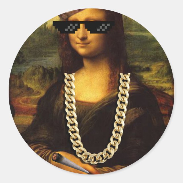 Adesivo Mona Lisa Thug Life Art Life (Frente)
