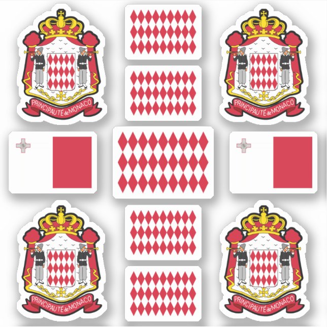 Adesivo Monacan state symbols / coat of arms and flag (Frente)