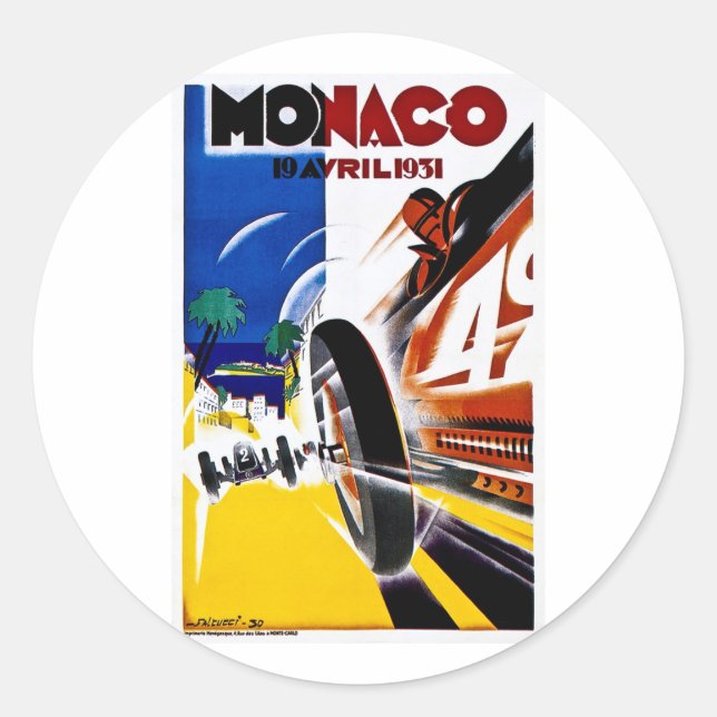 Adesivo Monaco 1931 Prix grande - poster da raça do (Frente)