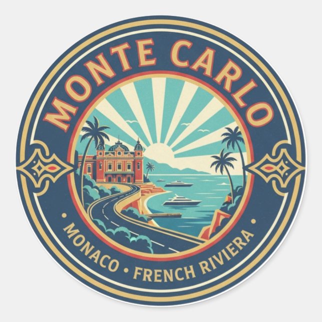 Adesivo Mônaco Monte Carlo à Noite (Frente)
